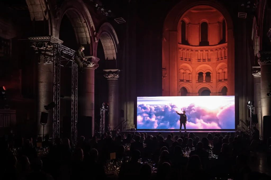 Peter Corry Productions performer at a corporate event for Lunns Jewellers in Northern Ireland